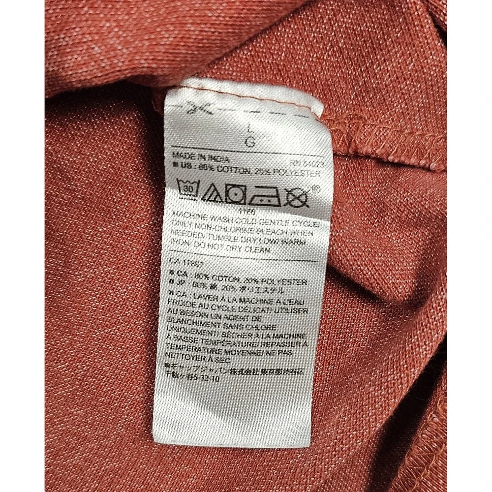 Banana Republic Polo Shirt Mens Large Coral Heather Cotton Blend Short Sleeve
